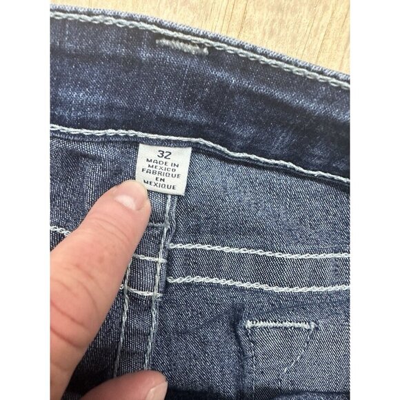 True Religion Legging Basic Overall Natural Low 9”Rise Dark Wash Retro Y2K Sz 32 - Picture 2 of 8